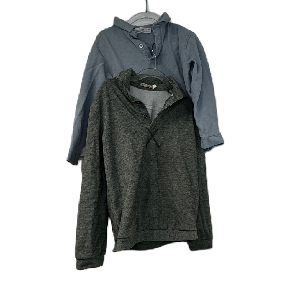 Boys sz 6 collar long sleeve shirt bundle Zara Tottini green blue 3 button cozy
